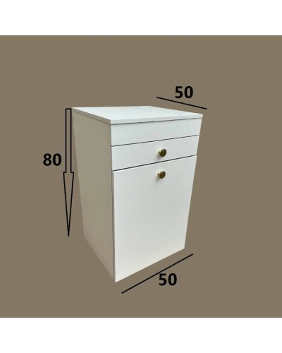 Kosmetika masası 3563_M2StolMirWh Ağ, LDSP, 80x50x50 sm, stul ilə
