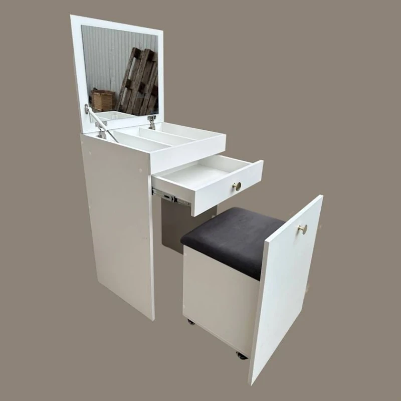 Туалетный столик 3563_M2StolMirWh Белый, ЛДСП, 80x50x50 см, со стулом