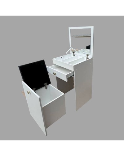 Kosmetika masası 3563_M2StolMirWh Ağ, LDSP, 80x50x50 sm, stul ilə