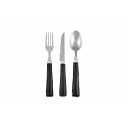 Набор столовых приборов Porland Orfeo, мытье в посудомоечной машине, нержавеющая сталь, серебристый/черный, 21 см, на 6 персон, 18 предметов