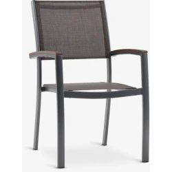 Кресло садовое Jysk Maderne, алюминий/ткань/дерево, серое, 58x92x62 см Кресло садовое Jysk Maderne, алюминий/ткань/дерево, серое, 58x92x62 см