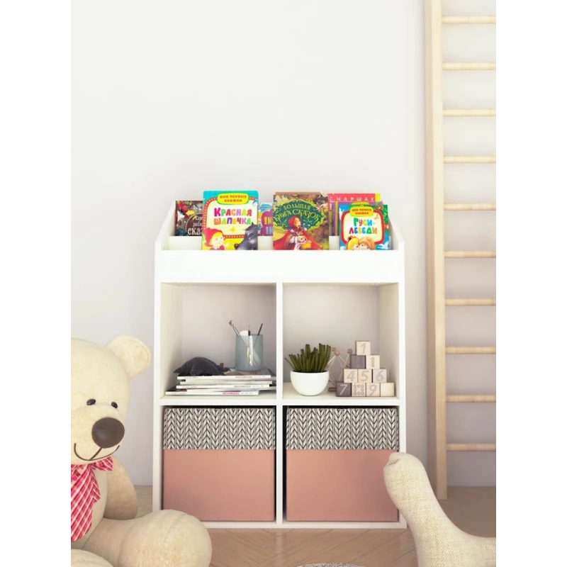 Стеллаж 3563_StellajKidsWhite, 94x67x30 cм, ЛДСП, белый Стеллаж 3563_StellajKidsWhite, 94x67x30 cм, ЛДСП, белый