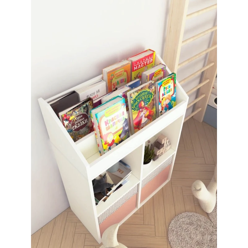 Стеллаж 3563_StellajKidsWhite, 94x67x30 cм, ЛДСП, белый Стеллаж 3563_StellajKidsWhite, 94x67x30 cм, ЛДСП, белый