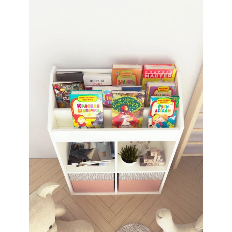 Стеллаж 3563_StellajKidsWhite, 94x67x30 cм, ЛДСП, белый Стеллаж 3563_StellajKidsWhite, 94x67x30 cм, ЛДСП, белый
