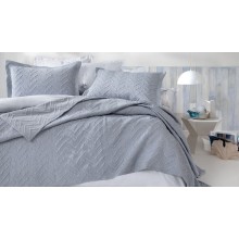 Örtük və yastıq üzü dəsti Yataş Curly, örtük 230х240 sm, yastıq üzü 50x70 sm 2 ədəd, ikinəfərlik, pambıq/poliester, göy