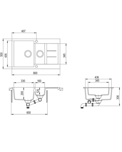 Mətbəx çanağı Aquasanita SQT 151-202