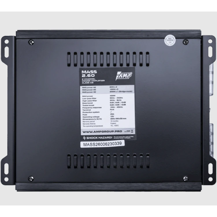 Автомобильный усилитель AMP MASS 2.60 Автомобильный усилитель AMP MASS 2.60