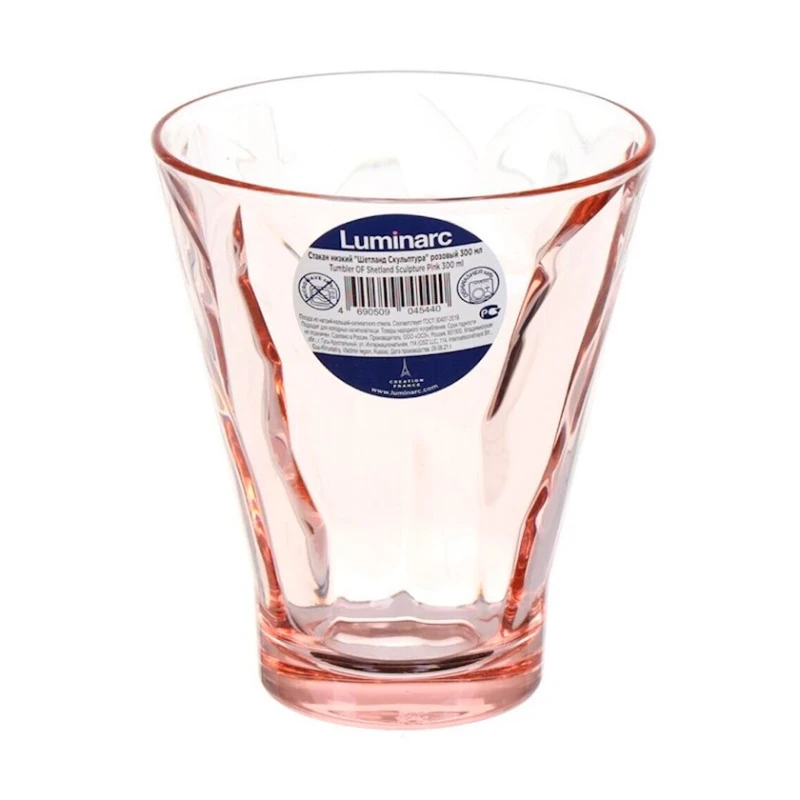 Набор стаканов Luminarc Shetland Sculptur, 6 шт, 300 мл, стекло, розовый Набор стаканов Luminarc Shetland Sculptur, 6 шт, 300 мл, стекло, розовый