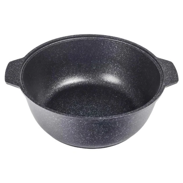 Сковородка-жаровня Kukmara Мраморная jmt42a, с крышкой, алюминий, черная, 26 см, 4 л