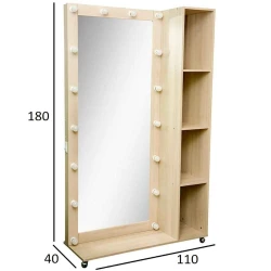 Напольное зеркало, ЛДСП, сонома, 180x40x110 см Напольное зеркало, ЛДСП, сонома, 180x40x110 см