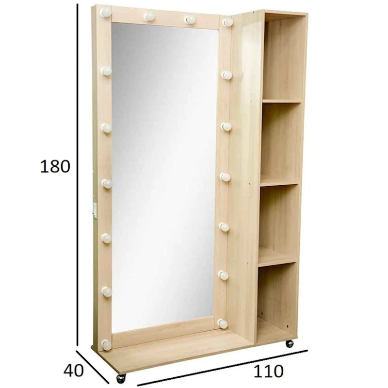 Напольное зеркало, ЛДСП, сонома, 180x40x110 см Напольное зеркало, ЛДСП, сонома, 180x40x110 см