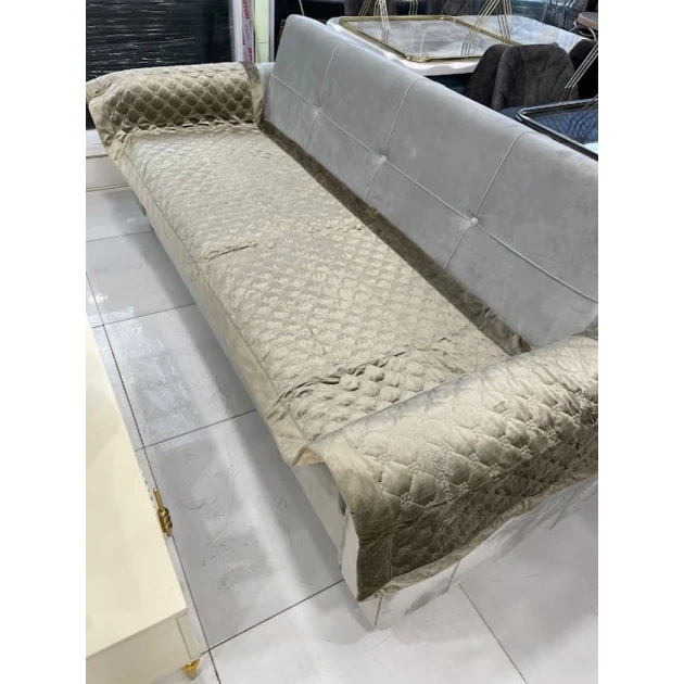 Чехол на диван MiraNova LQ-046, бархат, зеленый Чехол на диван MiraNova LQ-046, бархат, зеленый