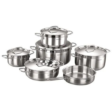 Набор кастрюль Korkmaz A1641, 11 предметов, серебристый Набор кастрюль Korkmaz A1641, 11 предметов, серебристый