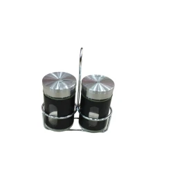 Ədviyyatlar üçün dəst G65 gümüşü/qara, şüşə, 2 əd, 8x5 sm