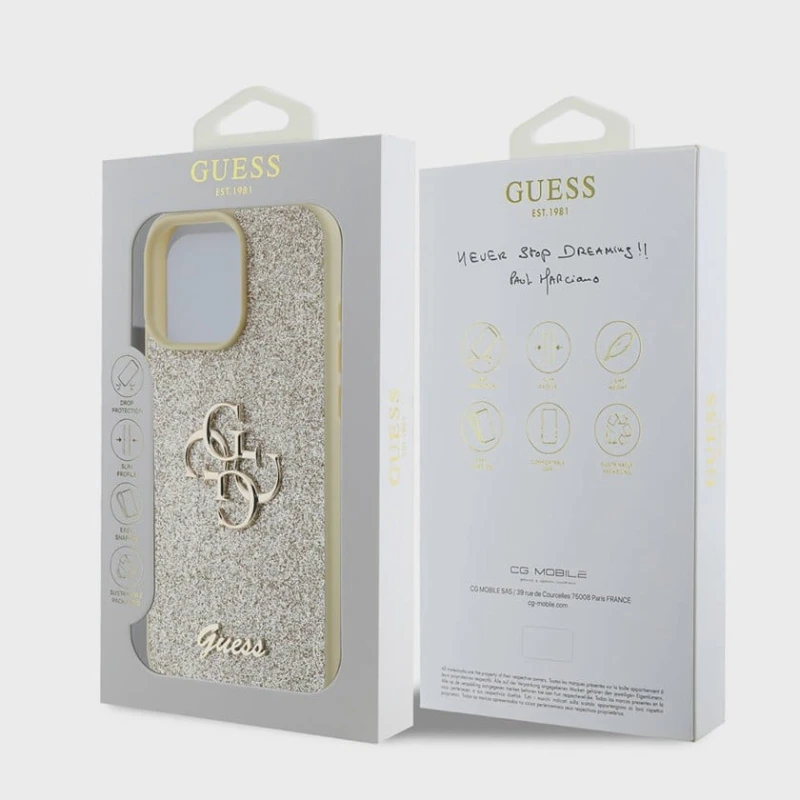 Чехол GUESS Gold для iPhone 15 Pro Max, Розовый