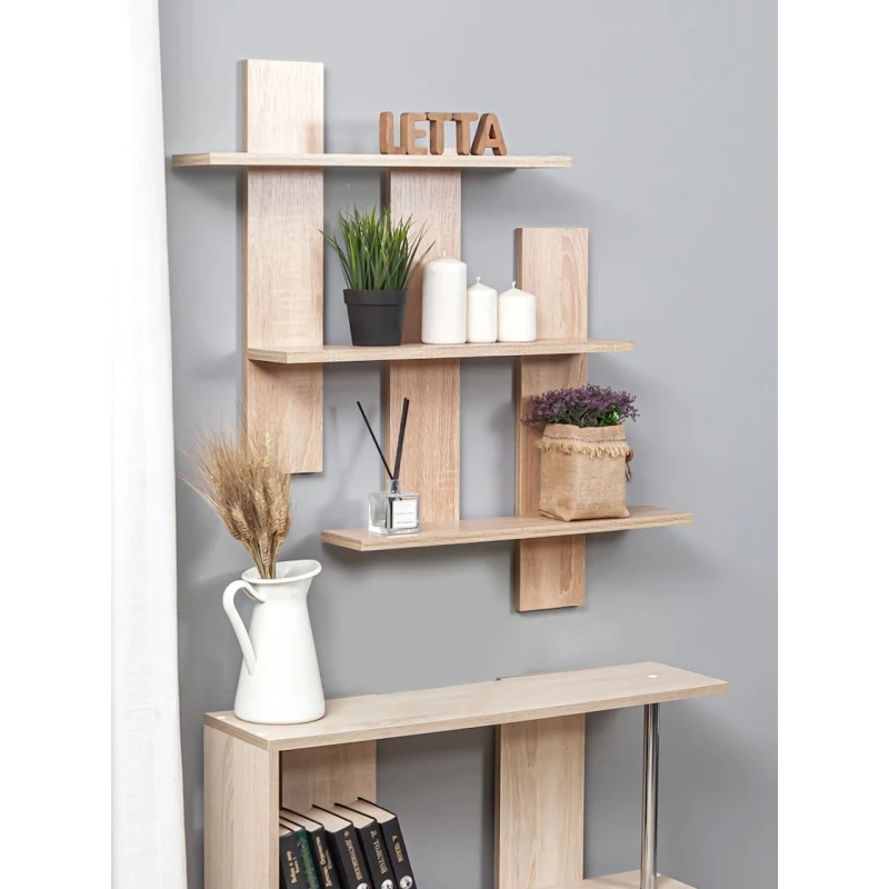 Полка Letta, бежевая, ЛДСП, 84х15х84 см Полка Letta, бежевая, ЛДСП, 84х15х84 см