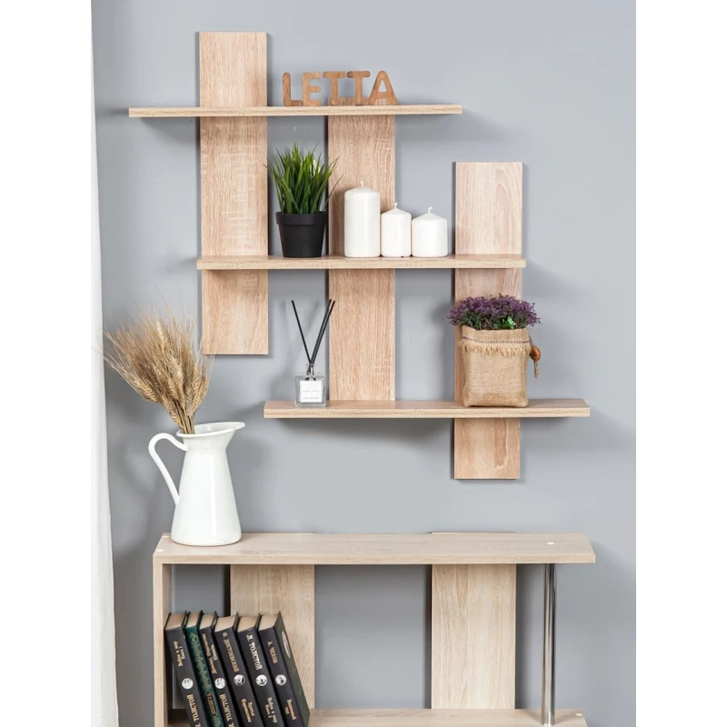 Полка Letta, бежевая, ЛДСП, 84х15х84 см Полка Letta, бежевая, ЛДСП, 84х15х84 см