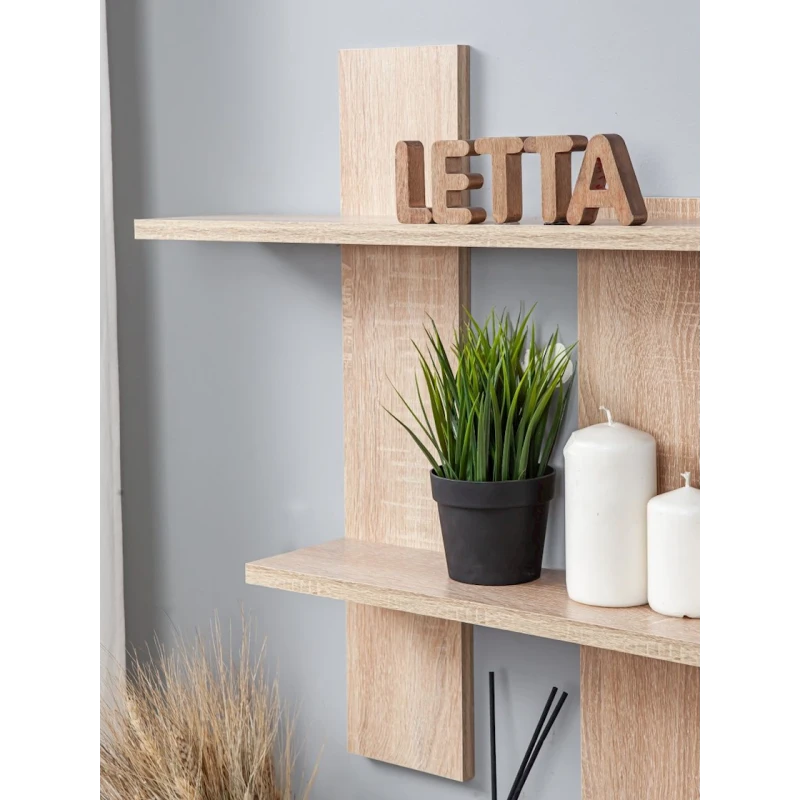 Полка Letta, бежевая, ЛДСП, 84х15х84 см Полка Letta, бежевая, ЛДСП, 84х15х84 см