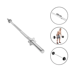 Гриф для штанги Gymnic F30 1619, железо, серебристый, 120 см Гриф для штанги Gymnic F30 1619, железо, серебристый, 120 см