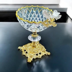 Варенница Gallery Home GH-000209, стекло, прозрачная/золотистая, 12 см