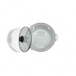 Кастрюля эмалированная Mehtap, 22 см, с крышкой, белая