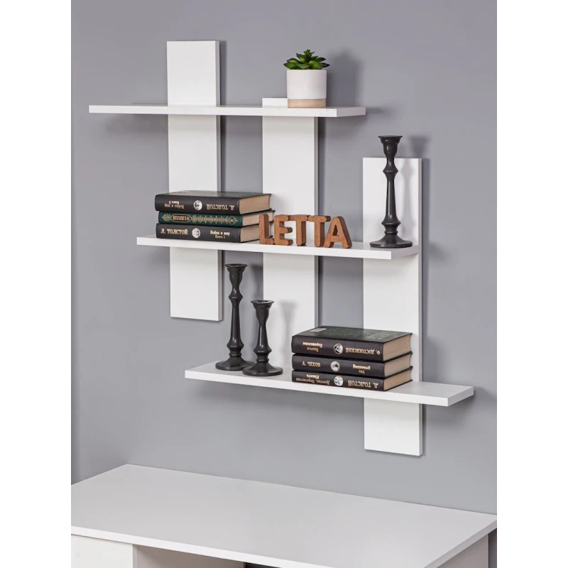 Полка Letta, белая, ЛДСП, 84х15х84 см Полка Letta, белая, ЛДСП, 84х15х84 см