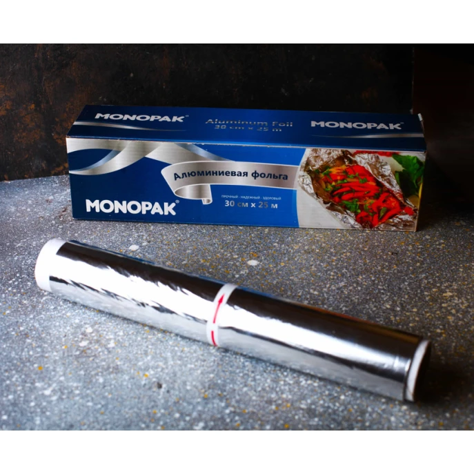 Алюминиевая пищевая фольга Monopak 25 м Алюминиевая пищевая фольга Monopak 25 м