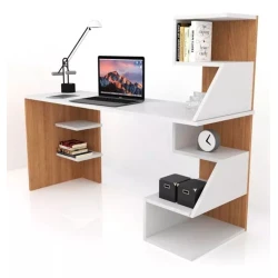 Компьютерный стол Art Mebel Art_Komp_Masası 197, белый/коричневый, 75x140x50 см