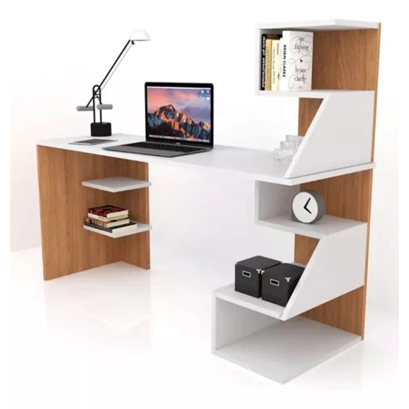 Компьютерный стол Art Mebel Art_Komp_Masası 197, белый/коричневый, 75x140x50 см