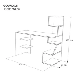 Компьютерный стол Art Mebel Art_Komp_Masası 197, белый/коричневый, 75x140x50 см