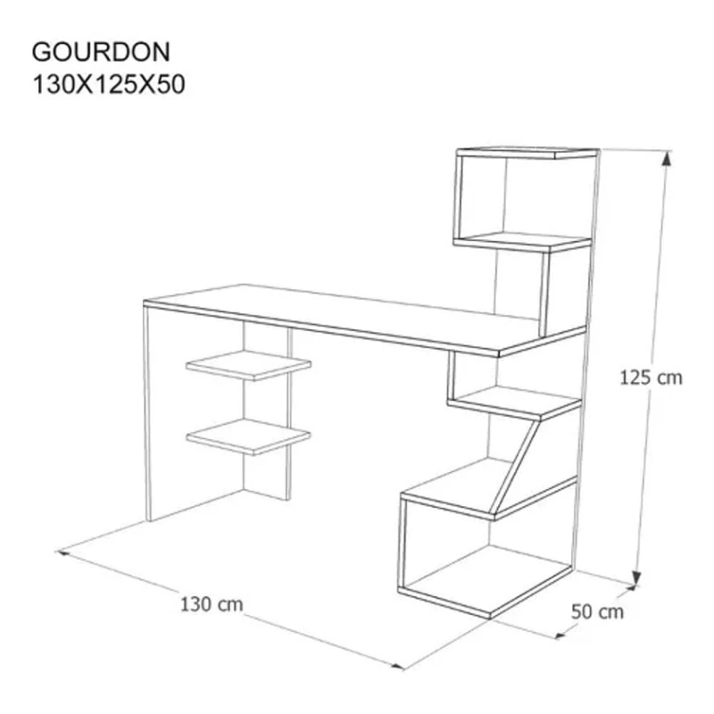Компьютерный стол Art Mebel Art_Komp_Masası 197, белый/коричневый, 75x140x50 см