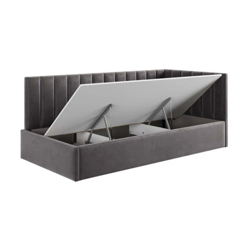 Tək nəfərlik çarpayı Art_tek_yataq(100) 59, laminat/parça, qəhvəyi, 200x85x100 sm