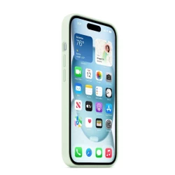 Çexol Apple A3123 Silicone Case with MagSafe iPhone 15 üçün Soft Mint