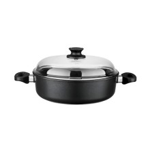 Tava Leggno BLK2222ST24IND, 24 sm, çuqun, qara, qapaq ilə