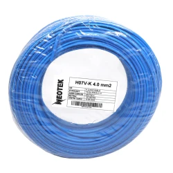 Монтажный кабель Neotek Nyaf H07V-K, 4 мм2, 100 м, синий Монтажный кабель Neotek Nyaf H07V-K, 4 мм2, 100 м, синий