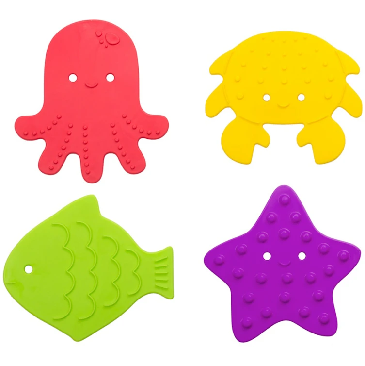 Мини-коврики для ванной Roxy Kids RBM-010-4, 4 шт, разноцветные Мини-коврики для ванной Roxy Kids RBM-010-4, 4 шт, разноцветные