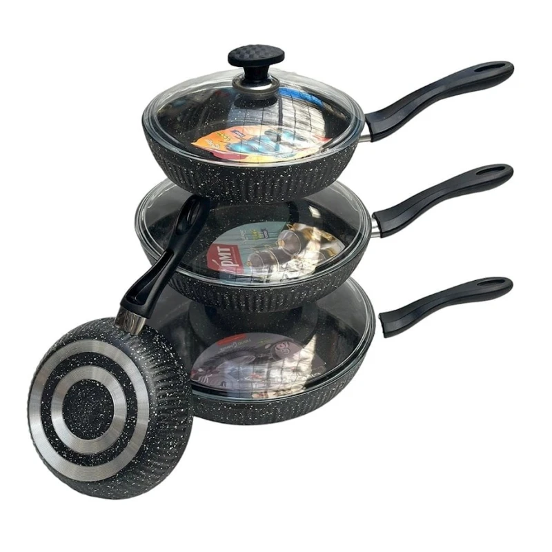 Набор сковородок PMT AllB170, черный, ультро биогранит, 8 предметов Набор сковородок PMT AllB170, черный, ультро биогранит, 8 предметов