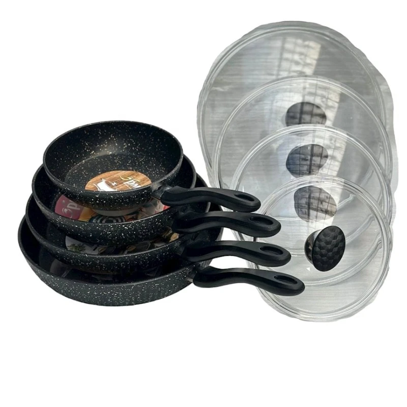 Набор сковородок PMT AllB170, черный, ультро биогранит, 8 предметов Набор сковородок PMT AllB170, черный, ультро биогранит, 8 предметов