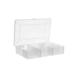Органайзер для мелочей 5Five прямоугольник, 17.2x11.7x3.5 см, пластик, с крышкой, прозрачный