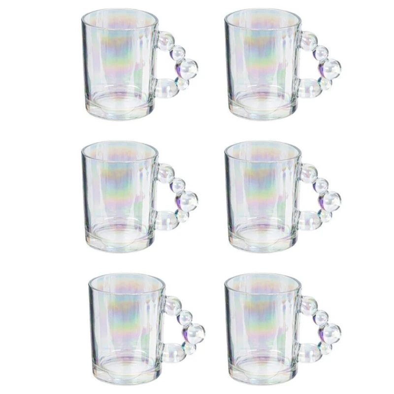 Fincan dəsti 6921-30, şüşə, şəffaf, 350 ml, 6 əd