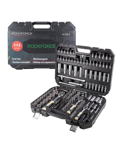 Alətlər dəsti Rockforce RF-41723-5, 172 pr. 1x4, 3x8, 1x2 (6 qr., 4-32 mm)