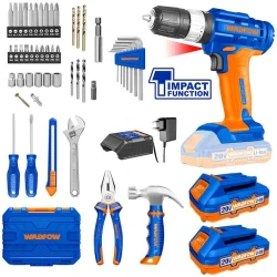 Набор инструментов с шуруповертом Wadfow WDT1B90, 91 шт