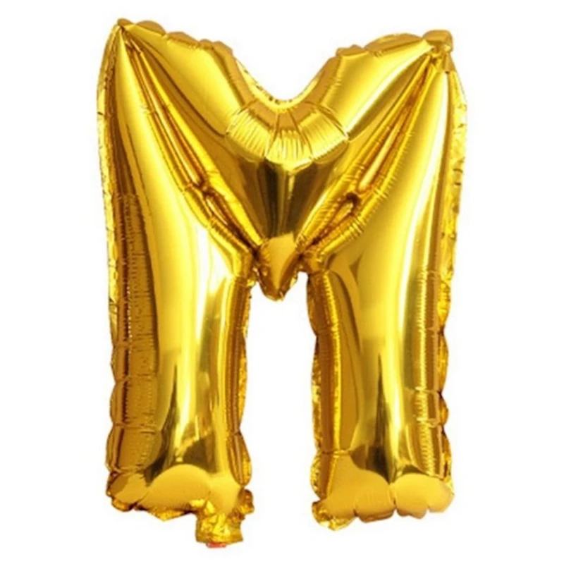 Воздушный шар Party fun Alphabet Буква M, золотистый