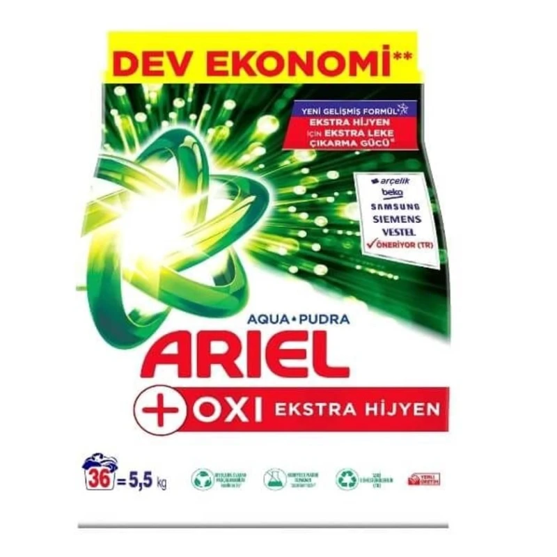 Стиральный порошок Ariel Oxi Ekstra Hijyen, для цветного белья, 5.5 кг