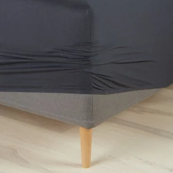 Простыня JYSK, 90x200x40 см, хлопок, серая