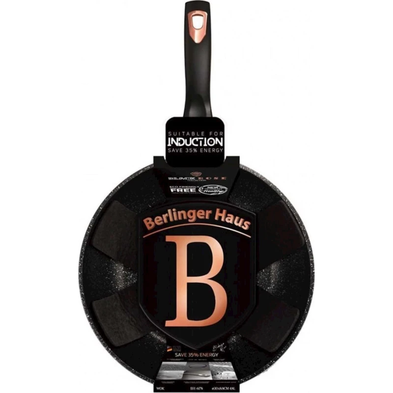 Сковородка вок Berlinger Haus Black Rose Collection BH 6178, цвет черный, 30 см