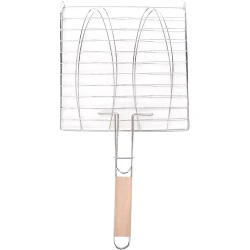 Решетка на мангал Jopwkuin, для рыбы, серебристый Решетка на мангал Jopwkuin, для рыбы, серебристый