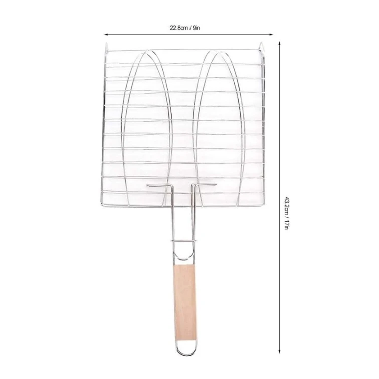 Решетка на мангал Jopwkuin, для рыбы, серебристый Решетка на мангал Jopwkuin, для рыбы, серебристый