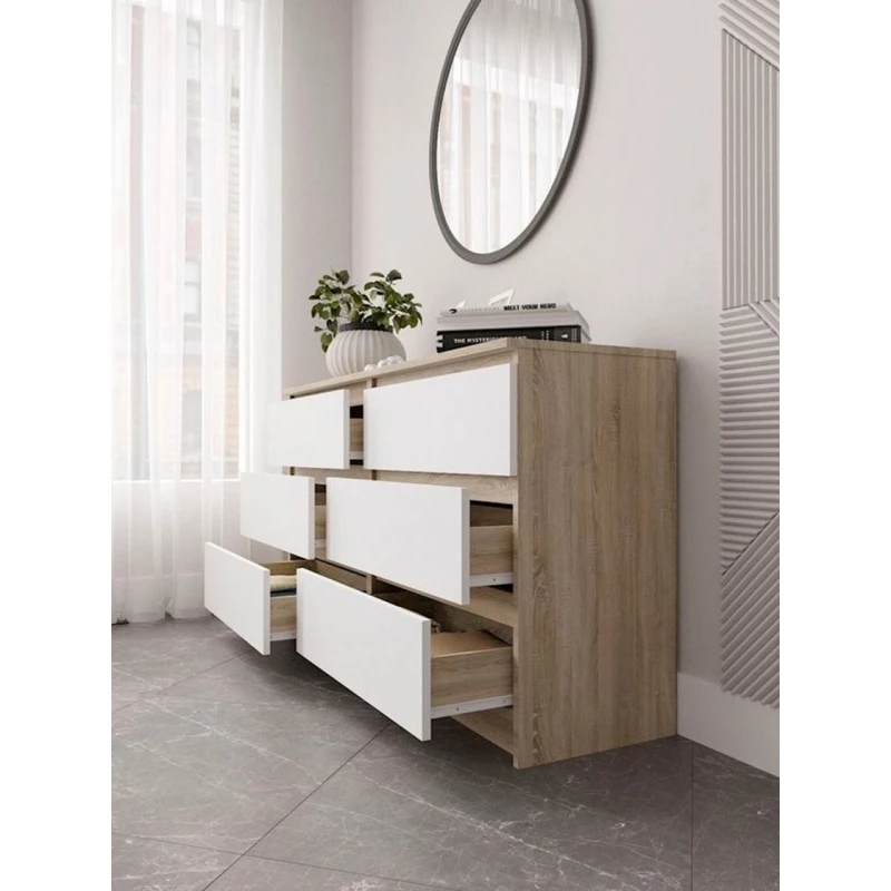 Komod, 77x138.4x40.4 sm, LDSP, ağ/qəhvəyi Komod, 77x138.4x40.4 sm, LDSP, ağ/qəhvəyi