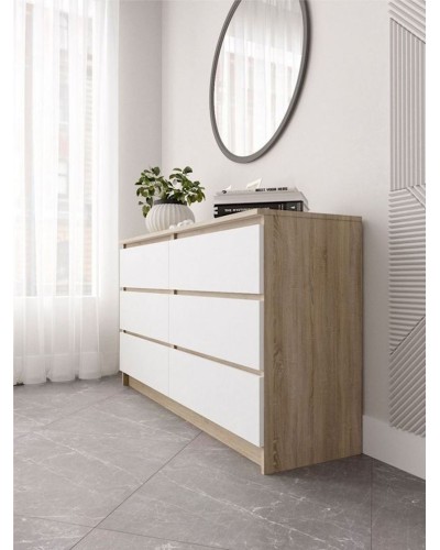 Komod, 77x138.4x40.4 sm, LDSP, ağ/qəhvəyi